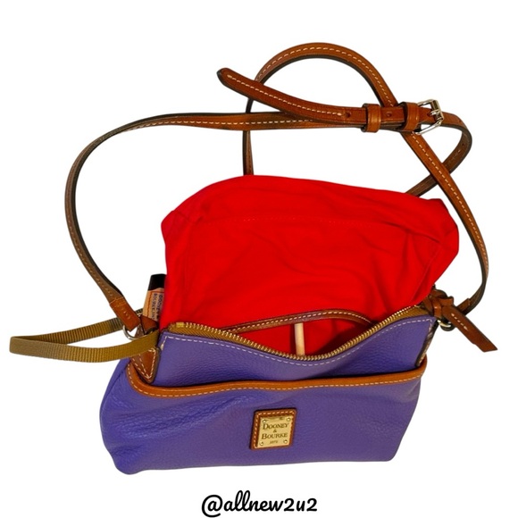 Dooney & Bourke Pebble Grain Plum Violet Leather Crossbody Bag - Picture 8 of 12